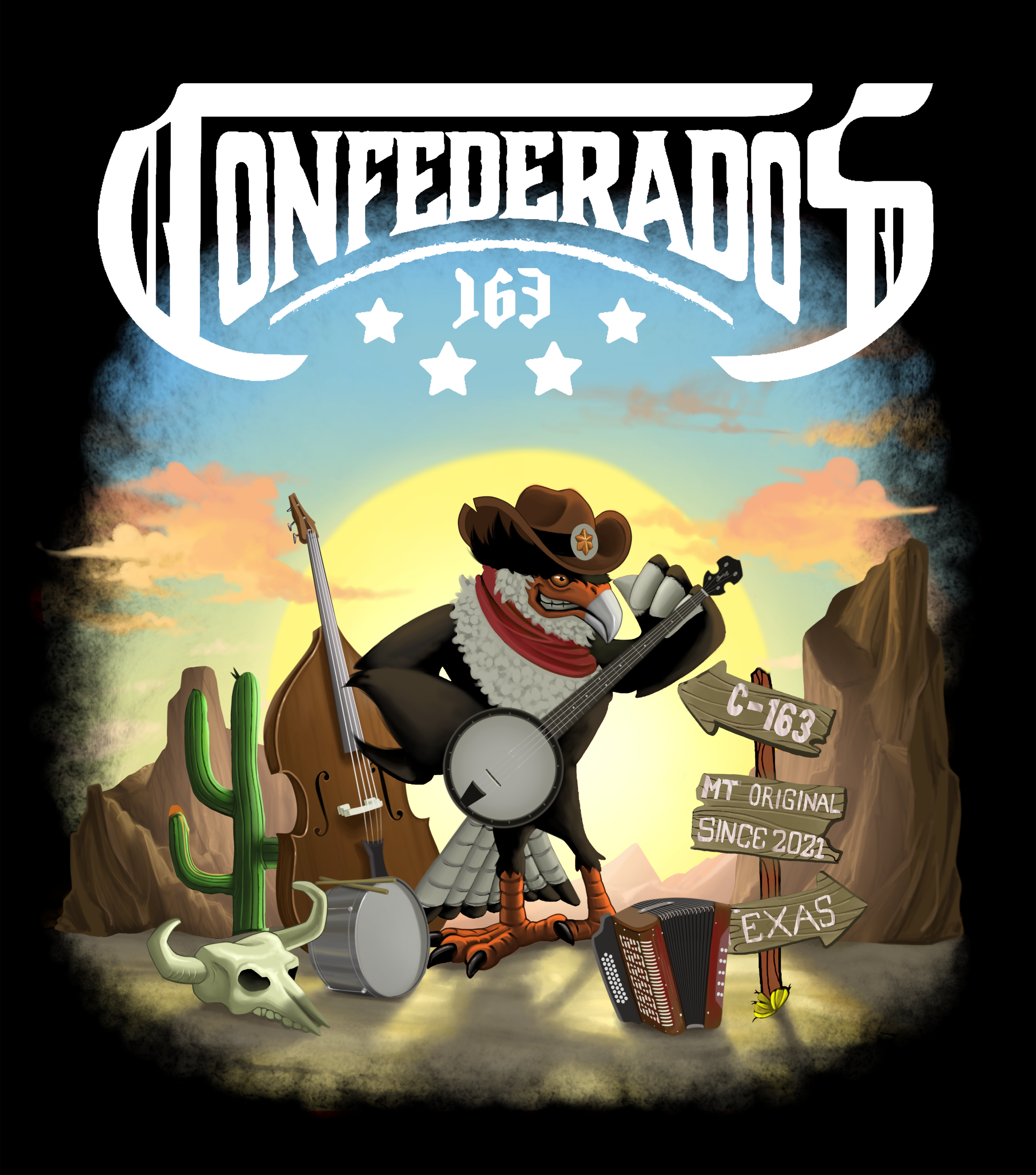 Mascote Carcará da banda Confederados 163